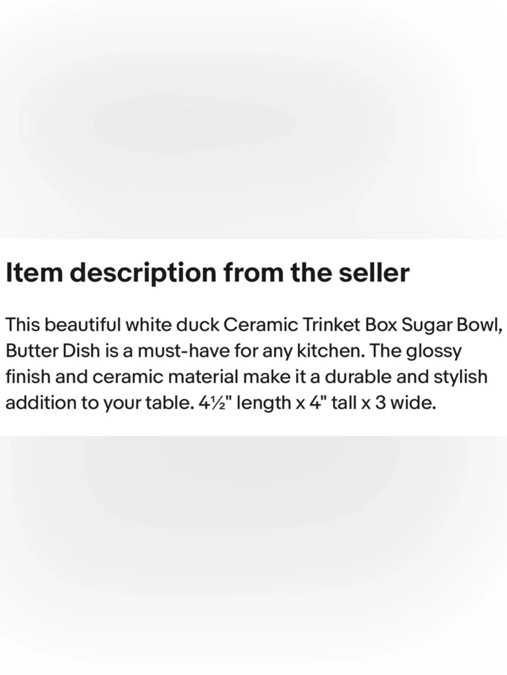 Cost Plus World Market White Ceramic Duck Trinket Dish